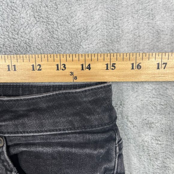 American Eagle Outfitters Mens 30x34 Black Denim Stretch Distressed Straight Leg - Picture 10 of 13